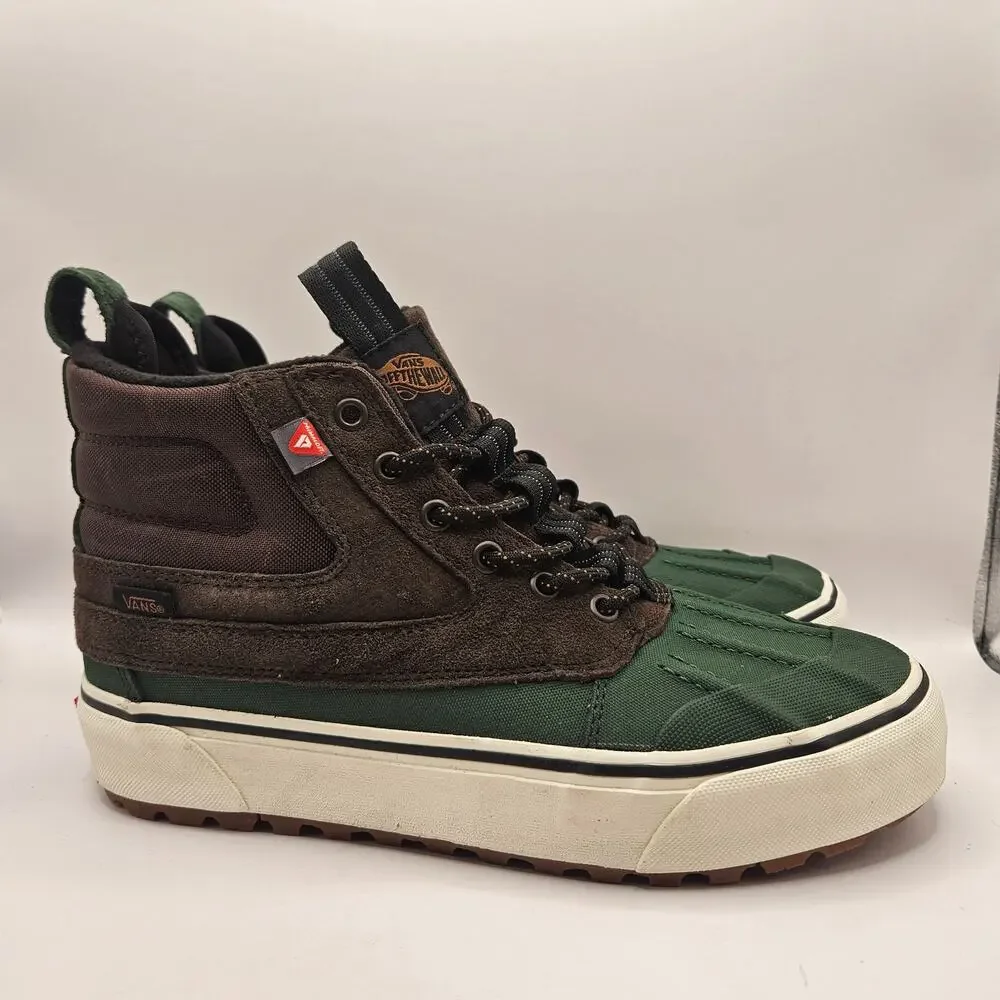 VANS MEN'S 7.5 SK8-HI DEL PATO MTE-2 UTILITY BOOTS BROWN GREEN NWOB WATERPROOF